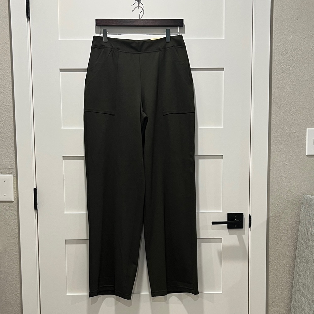 Max Studio - Dark Green Pull On Wide Leg Trousers - Size L